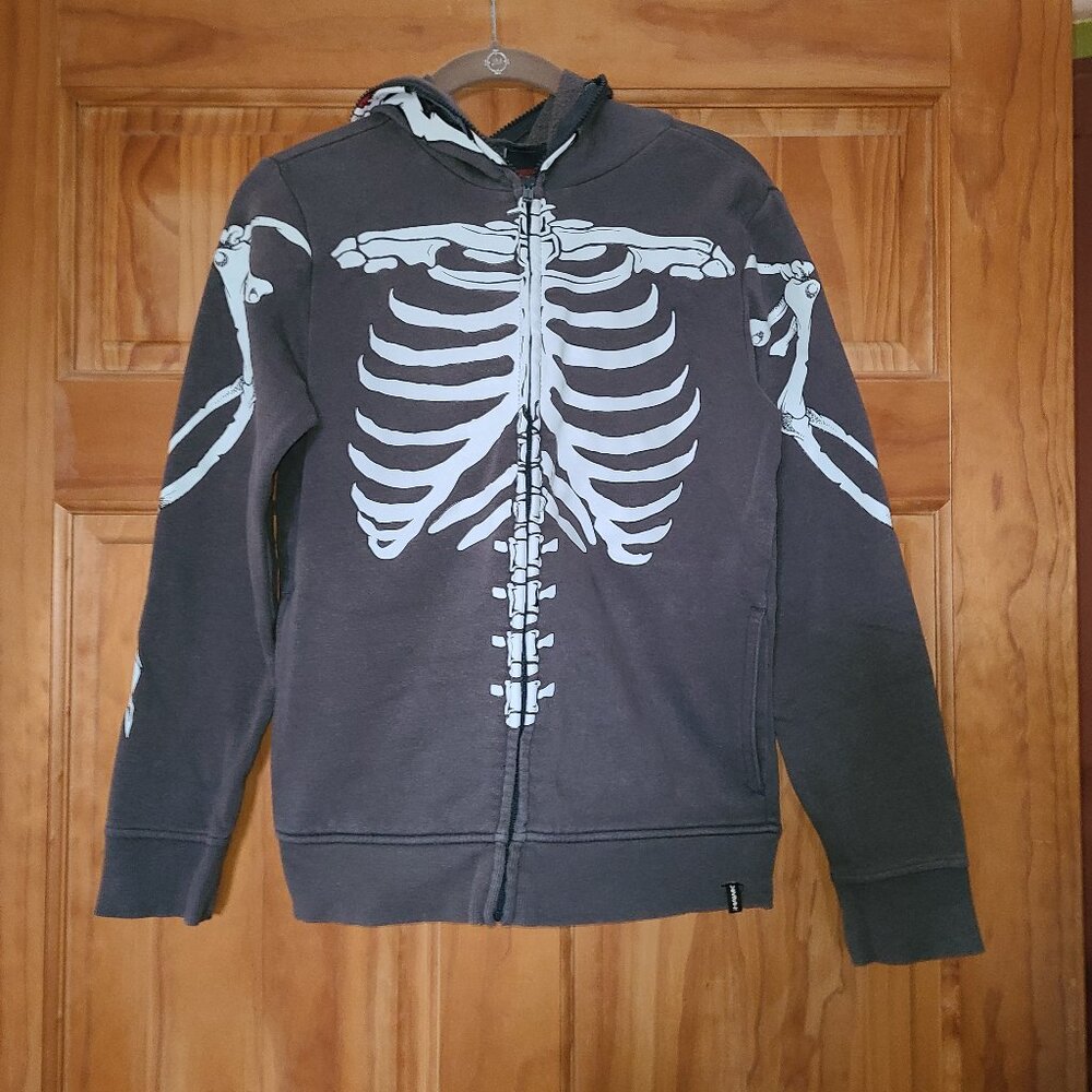 Boys Tony Hawk Skeleton Mohawk Full Zip Hooded Sweatshirt